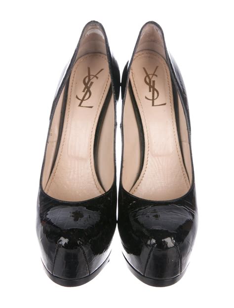 ysl logo pumps|YSL platform pumps.